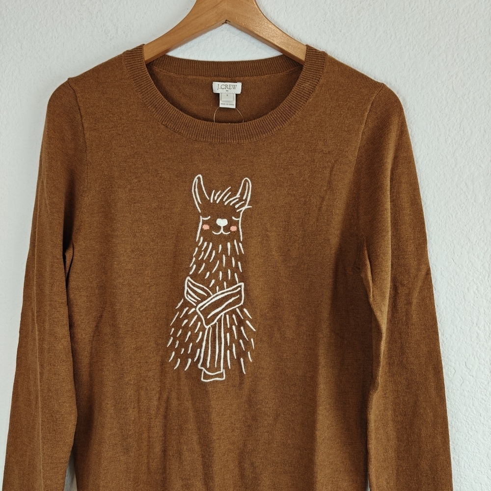 J. Crew NWT Embroidered Alpaca Teddie Fitted Sweater Size Small Women's - Picture 4 of 11